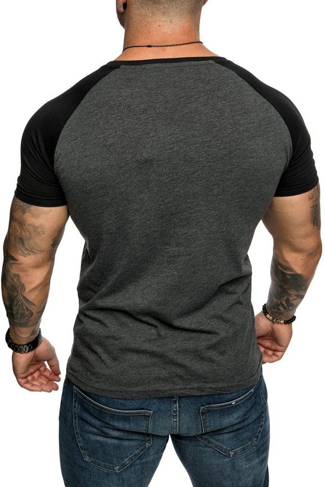 Amaci&Sons T-Shirt SALEM Basic Raglan T-Shirt mit Rundhalsausschnitt Herren Basic Raglan Shirt mit Rundhalsausschnitt – Bild 4 von 4