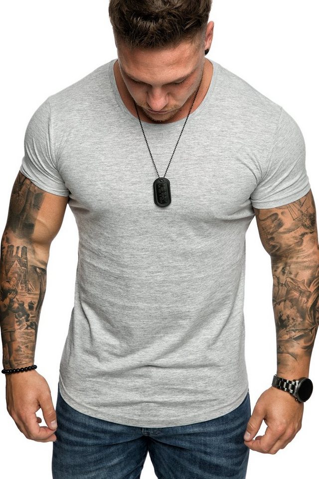 Amaci&Sons T-Shirt TACOMA Basic T-Shirt mit Rundhalsausschnitt Herren Einfarbig Vintage Rundhalsausschnitt Basic Crew Neck Shirt – Bild 3 von 4