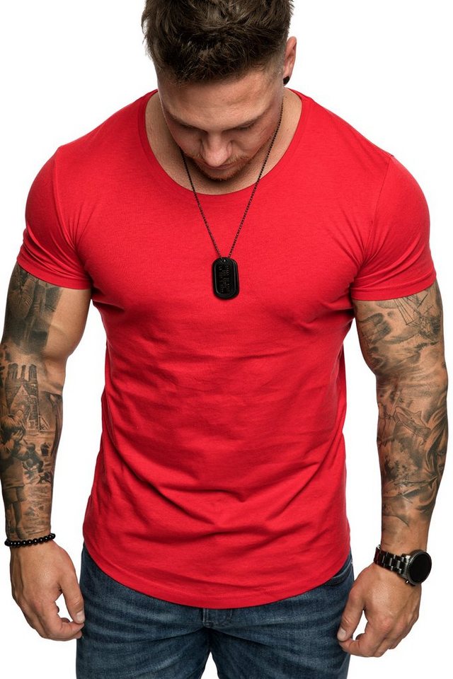 Amaci&Sons T-Shirt TACOMA Basic T-Shirt mit Rundhalsausschnitt Herren Einfarbig Vintage Rundhalsausschnitt Basic Crew Neck Shirt – Bild 3 von 4