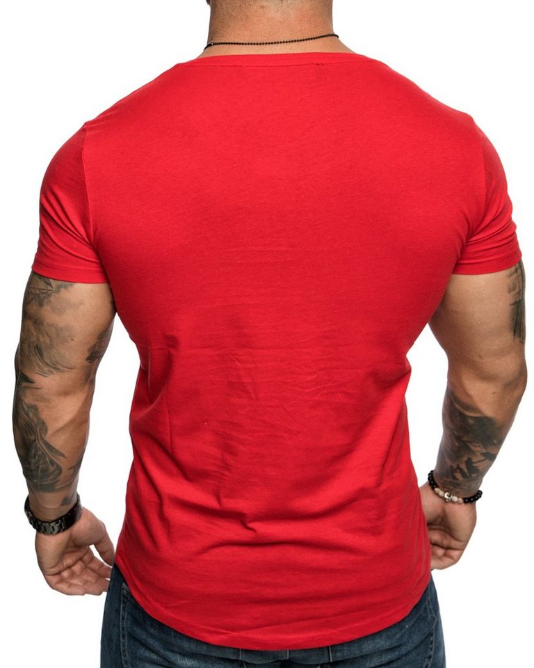 Amaci&Sons T-Shirt TACOMA Basic T-Shirt mit Rundhalsausschnitt Herren Einfarbig Vintage Rundhalsausschnitt Basic Crew Neck Shirt – Bild 4 von 4