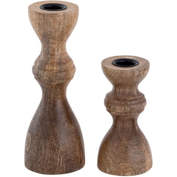 Amagohome Kerzenhalter Kerzenständer 2er Set Stabkerzen Kerzenhalter H20/13x6cm rund Kerzenle