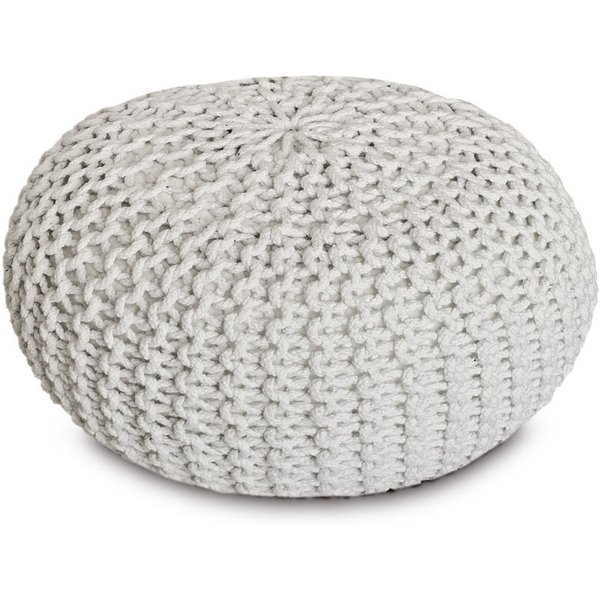 Amagohome Sitzhocker Sitzpouf Strickhocker Pouf Ø45 H30cm Bodenkissen Indoor Baumwolle recy