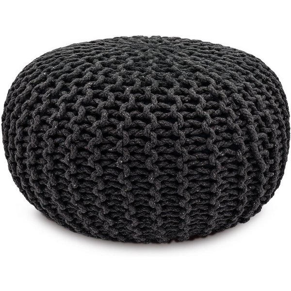 Amagohome Sitzhocker Sitzpouf Strickhocker Pouf Ø45 H30cm Bodenkissen Indoor Baumwolle recy