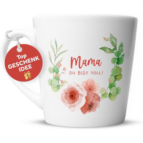 Amari Tasse Beste Mama Spruch, Geschenk Mama Muttertag von Tochter & Sohn, 1-tlg., Keramik, Kaffeetasse Teetasse 330 ml Geschenkbox Muttertag Geburtstag