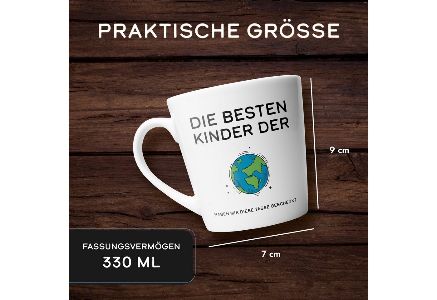 Amari Tasse Bester Papa Spruch, Geschenk Papa Vatertag von Tochter & Sohn, 1-tlg., Keramik, Kaffeetasse Teetasse 330 ml Geschenkbox Vatertag Geburtstag – Bild 5 von 5