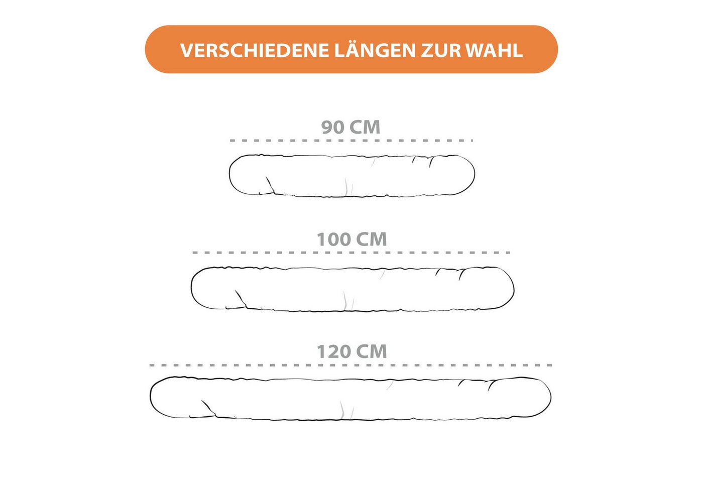 Amazinggirl Zugluftstopper Zugluftstopper Fenster Oder Seitenschläferkissen 90 cm - Dekokissen – Bild 2 von 5