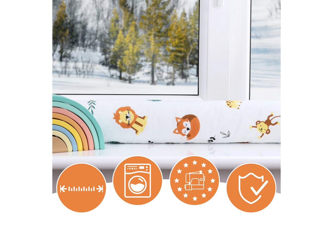 Amazinggirl Zugluftstopper Zugluftstopper Fenster Oder Seitenschläferkissen 90 cm - Dekokissen – Bild 3 von 5