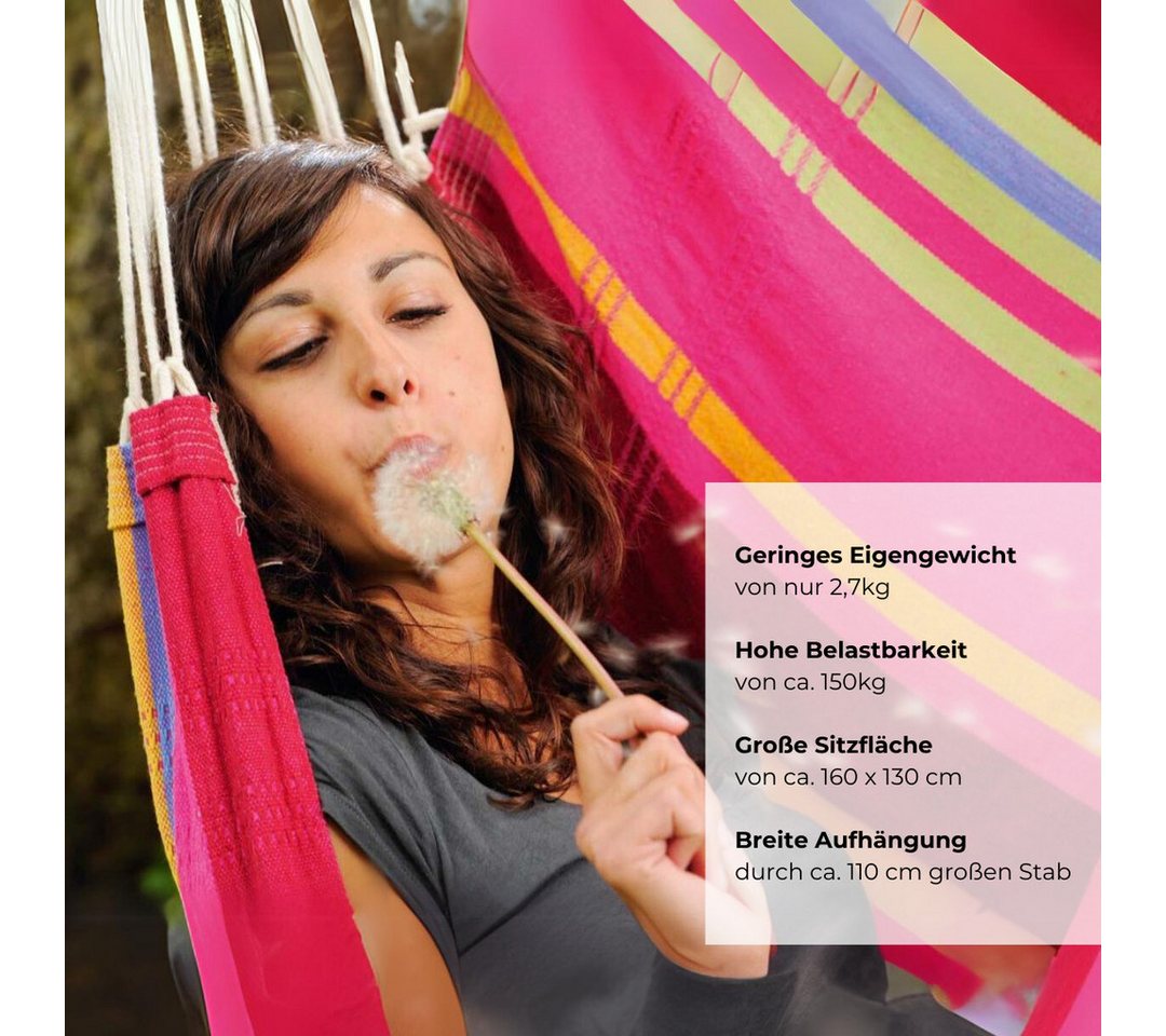 Amazonas Hängesessel Brasil KingSize Hängestuhl (Belastbarkeit 150 kg, Handgefertigt, aus recycelten Materialien), Große Sitzfläche – Bild 3 von 5