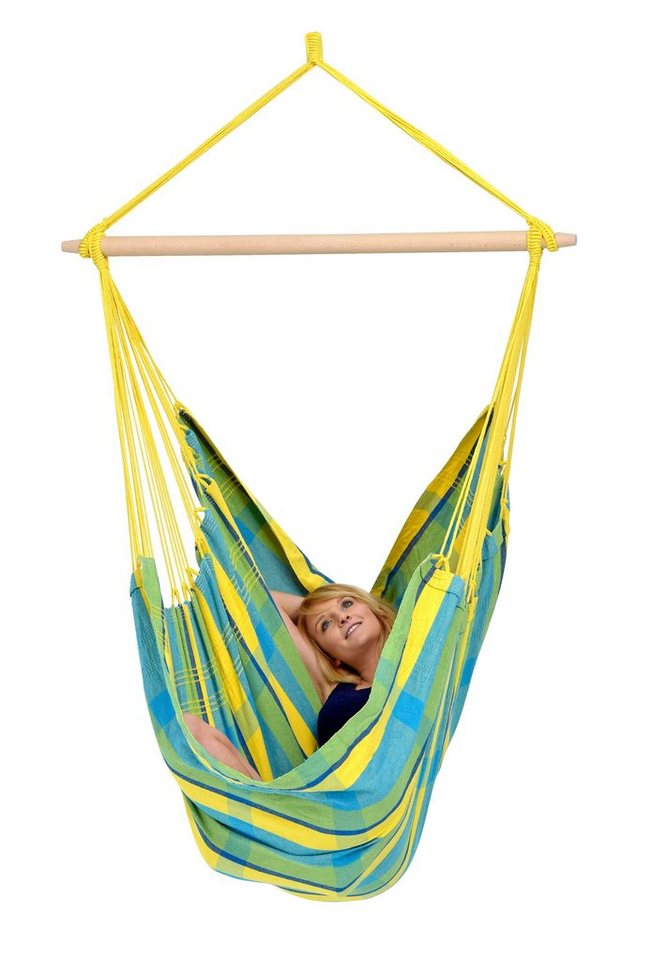 Amazonas Hängesessel Brasil KingSize Hängestuhl (Belastbarkeit 150 kg, Handgefertigt, aus recycelten Materialien), Große Sitzfläche – Bild 5 von 5