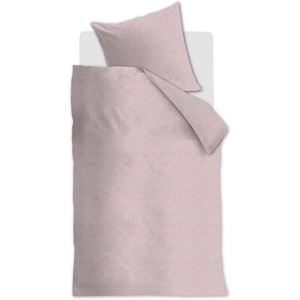 Ambiante Bettwäsche Bettwäsche DE AMB Edo Soft Pink 135x200 Hellrosa, Baumwolle, 1 teilig, 135 x 200 cm + 1x 80 x 80 cm