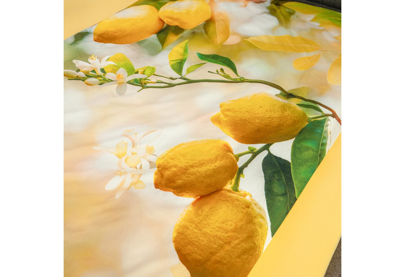Ambiante Bettwäsche Lemontree, Renforcé, Zitronenbaum, gelb grün – Bild 3 von 5