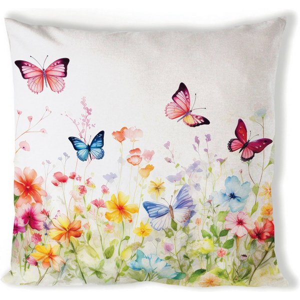 Ambiente® Dekokissen Butterflies in field, Dekokissen Kissenbezüge ohne Füllung Baumwolle 40x40 cm
