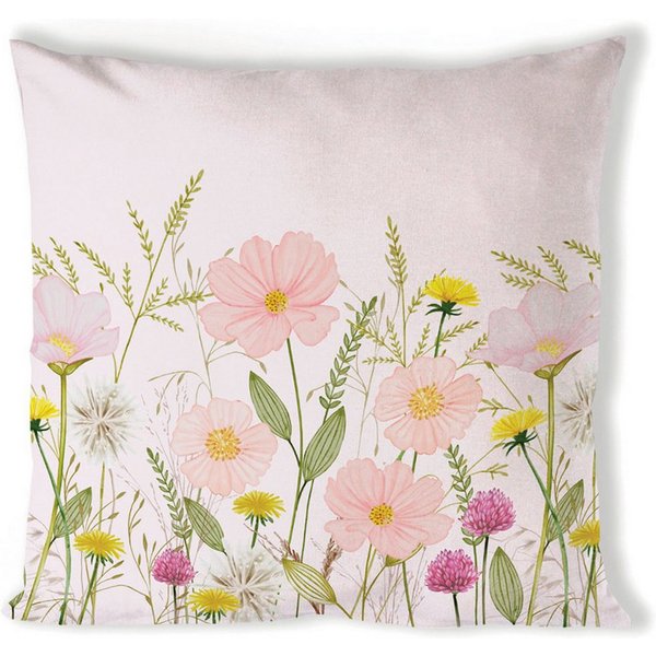 Ambiente® Dekokissen Pastel flowers, Dekokissen Kissenbezüge ohne Füllung Baumwolle 40x40 cm