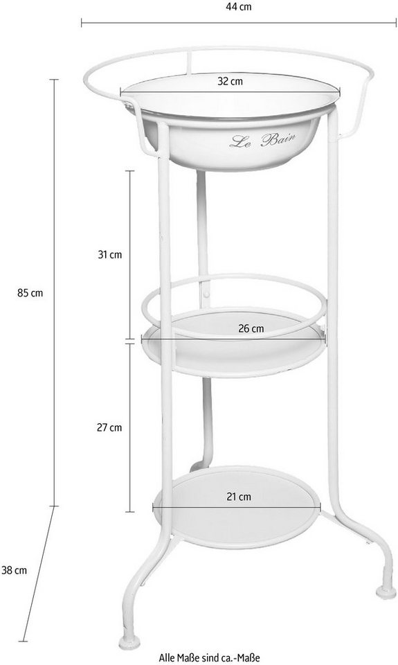 Ambiente Haus Beistelltisch Waschschüssel mit Stand – Bild 4 von 5