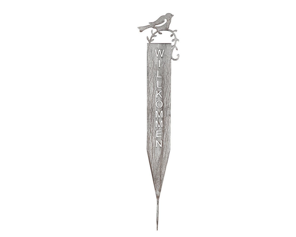 Ambiente Haus Gartenstecker Willkommen (H) 70cm (1-St) mit Vogel und Schriftzug für Außenbereich – Bild 2 von 5