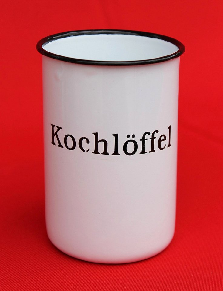 Ambiente Haus Kochlöffelhalter Nostalgischer Kochlöffelhalter "Kochlöffel" 51212 Weiß 11,5 cm, emailliert Landhaus Emaille Becher Metallbecher – Bild 2 von 5