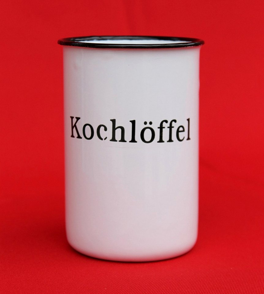 Ambiente Haus Kochlöffelhalter Nostalgischer Kochlöffelhalter "Kochlöffel" 51212 Weiß 11,5 cm, emailliert Landhaus Emaille Becher Metallbecher – Bild 4 von 5
