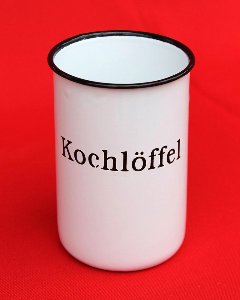 Ambiente Haus Kochlöffelhalter Nostalgischer Kochlöffelhalter "Kochlöffel" 51212 Weiß 11,5 cm, emailliert Landhaus Emaille Becher Metallbecher – Bild 5 von 5