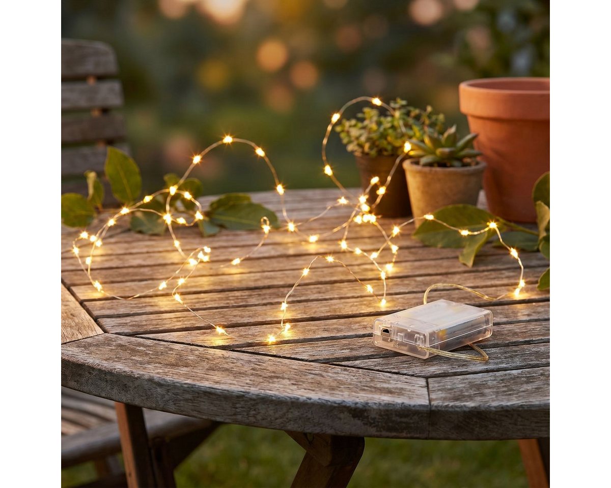 Ambiente Haus LED Außen-Tischleuchte LED-Lichterkette, LED fest integriert, Warmweiß – Bild 2 von 5