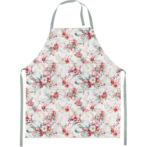 Ambiente® Kochschürze Winter berries, (1-tlg., 1-teilig), Küchenschürze Nackenband ca.70x85cm Baumwolle