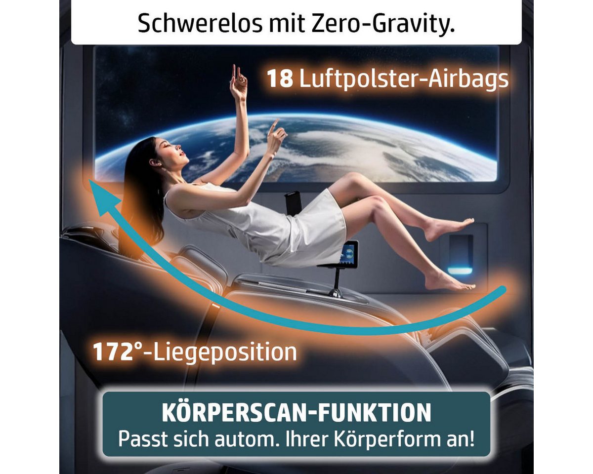 AMBINESS Massagesessel Relaxsessel YUNA, 60 Massageprogramme, deutsche Bediensprache, 3D-Massagetechnologie Ganzkörpermassage + Wärmefunktion – Bild 5 von 5