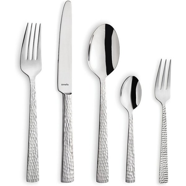 Amefa Besteck-Set FELICITY (30-tlg), 6 Personen, Edelstahl Rostfrei 18/0, spülmaschinenfest, gehämmerte Oberfläche