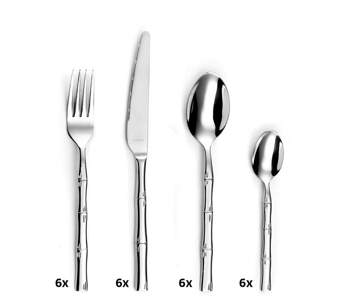 Amefa Besteck-Set KARMA (24-tlg), 6 Personen, Edelstahl Rostfrei 18/0, spülmaschinenfest, hochglanzpoliert – Bild 3 von 5