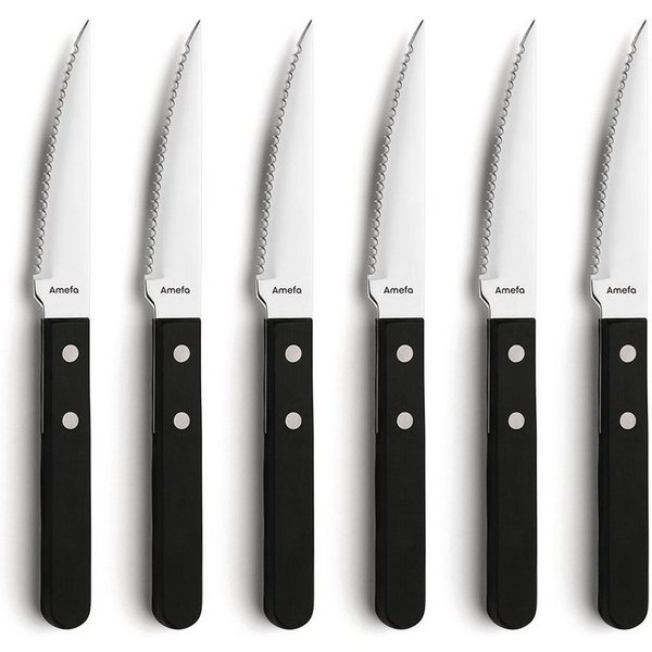 Amefa Steakmesser PIZZA (6 Stück), spülmaschinenfest, optimale Schärfe