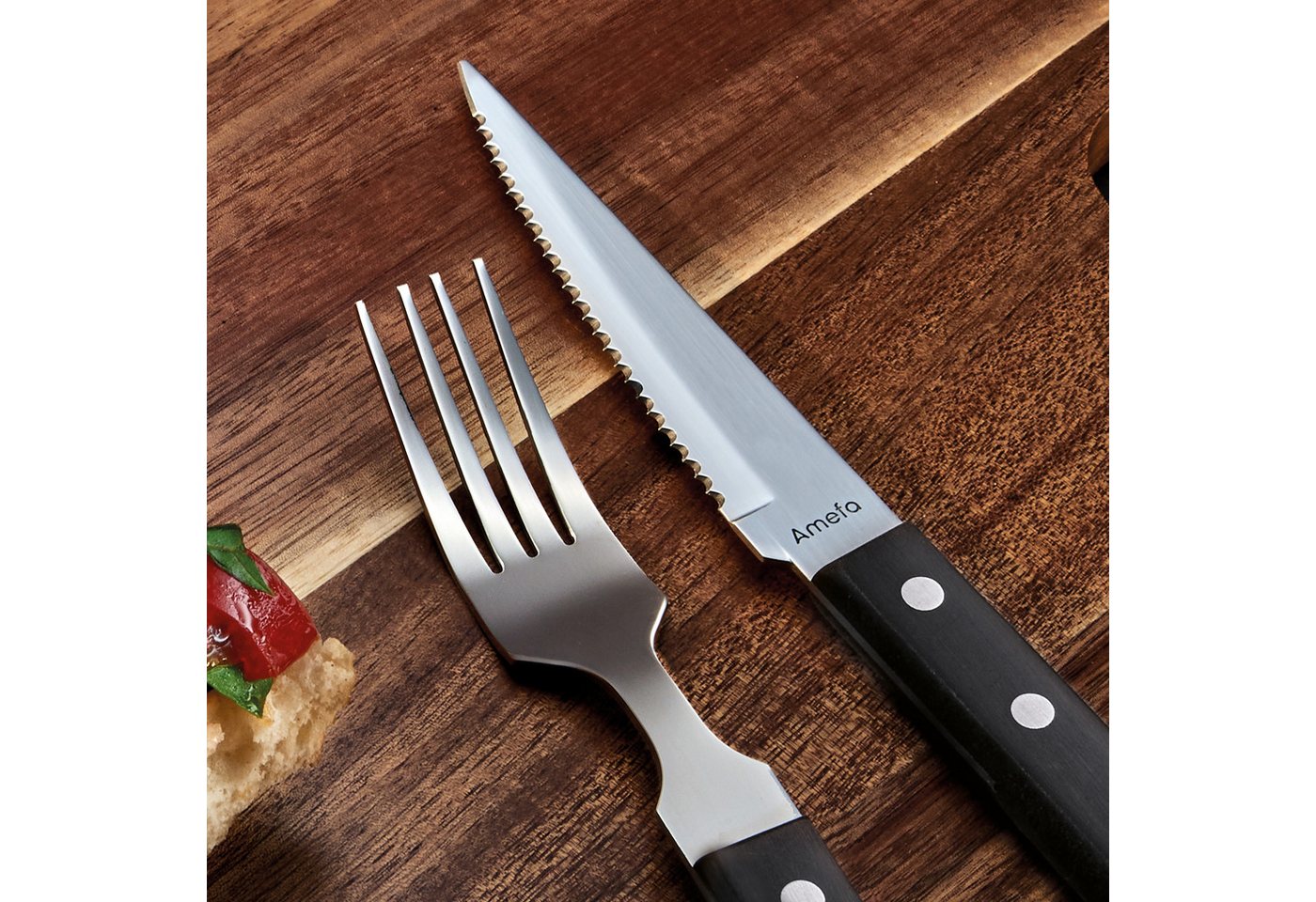 Amefa Steakmesser PIZZA (6 Stück), spülmaschinenfest, optimale Schärfe – Bild 5 von 5
