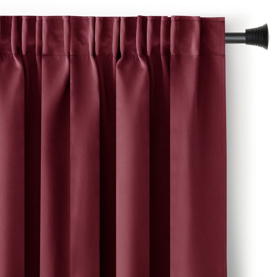 AmeliaHome Gardine Gardine Vorhang Einfarbig Verdunklungsvorhang Aufhängung Pleat (1 St), Kräuselband, verdunkelnd – Bild 2 von 5