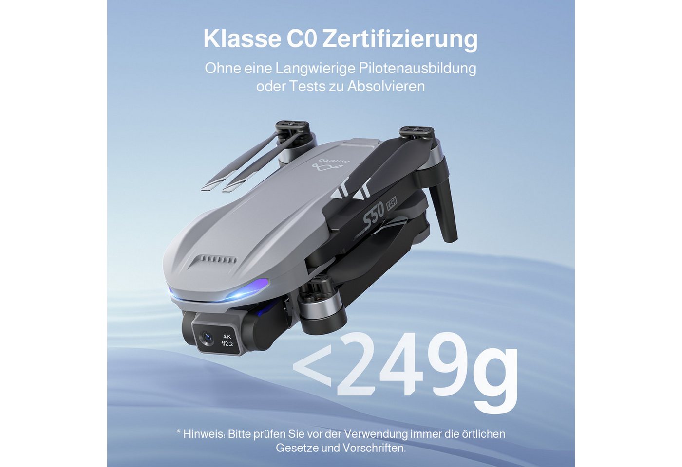 AMETA GPS FPV Drohne mit 4K Kamera, 50 Min Flugzeit, 500M Reichweite Drohne (4K@20fps, 5G-WLAN-Bildübertragung, unter 249 g, GPS-Positionierung, Auto Return, Fo – Bild 5 von 5