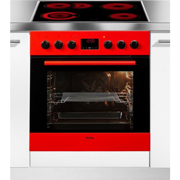 Amica Elektro-Herd-Set EHC 12920 R, mit Backauszug, Steam Clean, Komfortables Kochen und Backen mit leichtem und sicherem Handling