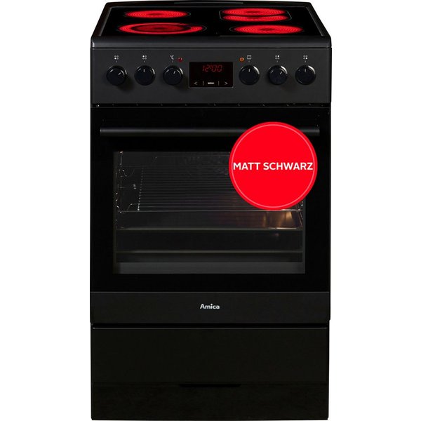 Amica Elektro-Standherd SHC 11503 SM, mit 2-fach-Teleskopauszug, Steam Clean, Komfortables Kochen und Backen mit bequemer Handhabung