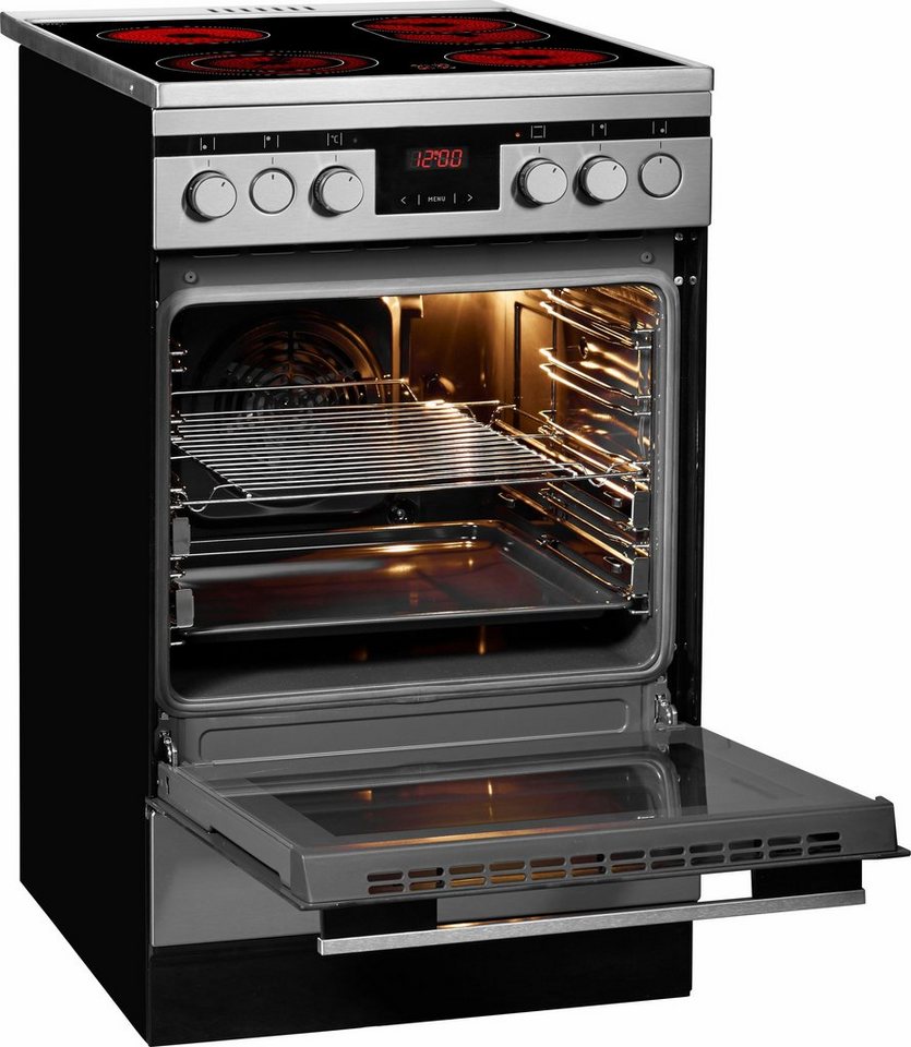 Amica Elektro-Standherd SHC 11587 E, mit 2-fach-Teleskopauszug, Komfortables Kochen und Backen mit bequemer Handhabung – Bild 2 von 5
