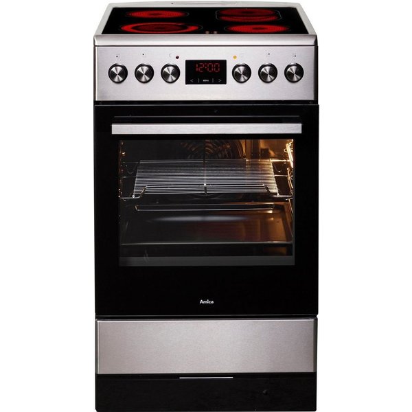Amica Elektro-Standherd SHC 903 001 E, mit 1-fach-Teleskopauszug, Steam Clean, Komfortables Kochen und Backen mit bequemer Handhabung