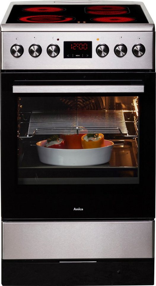 Amica Elektro-Standherd SHC 903 001 E, mit 1-fach-Teleskopauszug, Steam Clean, Komfortables Kochen und Backen mit bequemer Handhabung – Bild 2 von 5