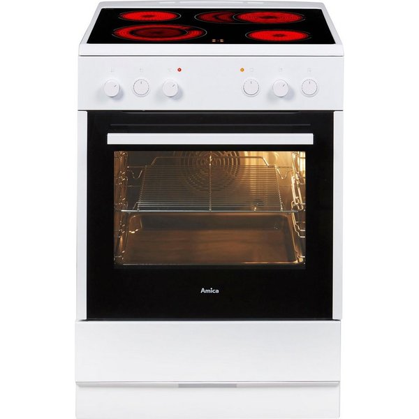 Amica Elektro-Standherd SHC 914 111 W, Steam Clean, Komfortables Kochen und Backen mit übersichtlicher Handhabung