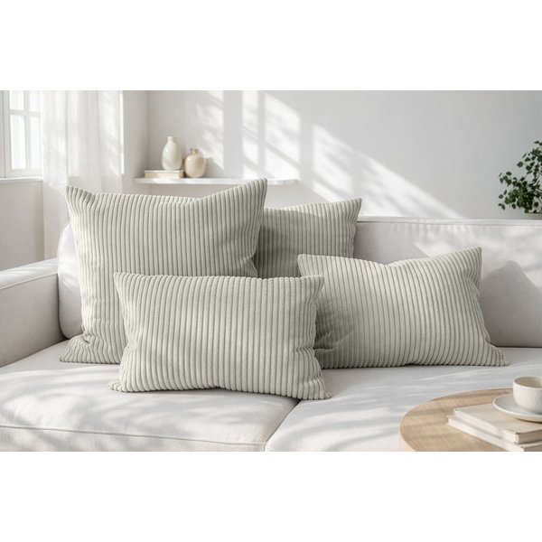 Amilian Dekokissen Sofakissen Cord-Optik 4er Set mit Füllung 2x 40x40 + 2x 35x45 cm, mit Füllung, Hotelverschluss, formstabil