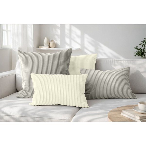 Amilian Dekokissen Sofakissen Cord-Optik 4er Set mit Füllung 2x 40x40 + 2x 35x45 cm, mit Füllung, Hotelverschluss, formstabil