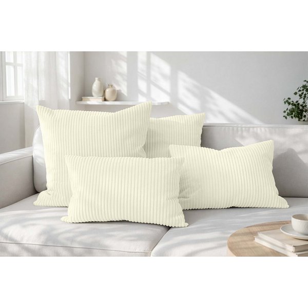 Amilian Dekokissen Sofakissen Cord-Optik 4er Set mit Füllung 2x 40x40 + 2x 35x45 cm, mit Füllung, Hotelverschluss, formstabil