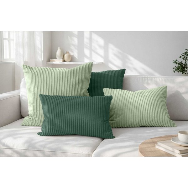 Amilian Dekokissen Sofakissen Cord-Optik 4er Set mit Füllung 2x 40x40 + 2x 35x45 cm, mit Füllung, Hotelverschluss, formstabil