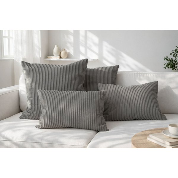 Amilian Dekokissen Sofakissen Cord-Optik 4er Set mit Füllung 2x 40x40 + 2x 35x45 cm, mit Füllung, Hotelverschluss, formstabil