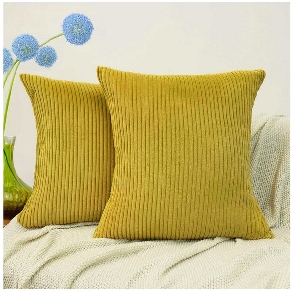 Amilian Dekokissen Sofakissen Couchkissen 2er Set - mit Füllung und Kissenbezug, weich, Hotelverschluss, formstabil