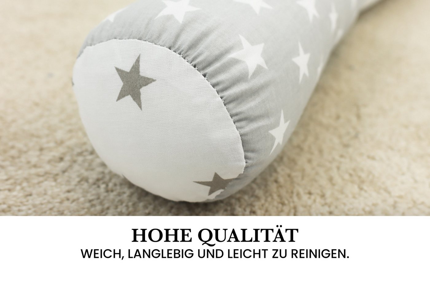 Amilian Nestchenschlange Bettschlange 210cm - Seitenschläferkissen - Nestschlangen, (Nestchenschlange für Kinderbett, Nestchen, Bettumrandung als Kopfschutz, Ka – Bild 4 von 5