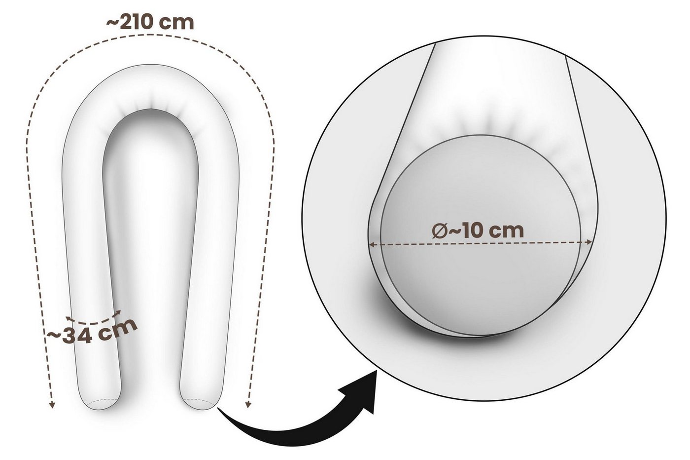 Amilian Nestchenschlange Bettschlange 210cm - Seitenschläferkissen - Nestschlangen, (Nestchenschlange für Kinderbett) – Bild 3 von 5