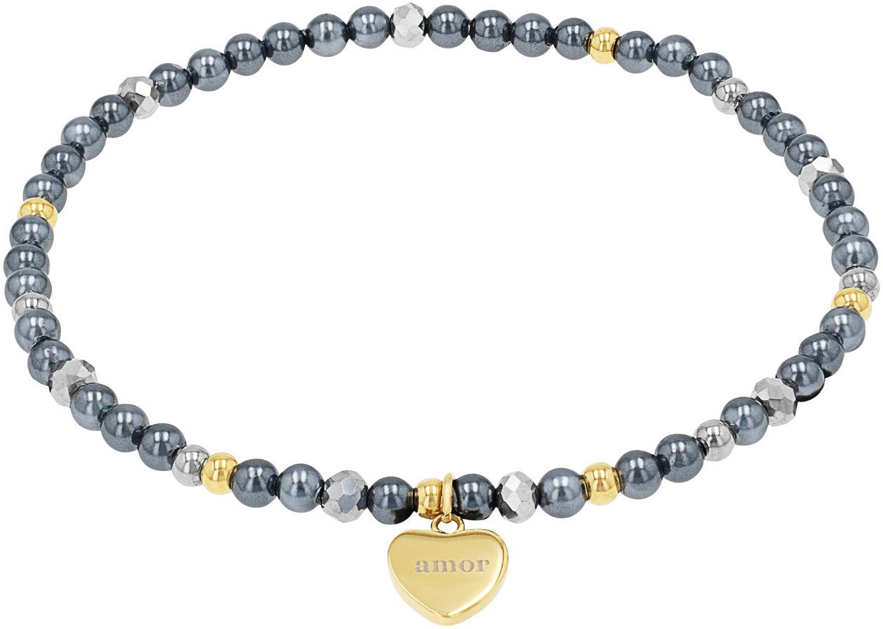 Amor Armband Herz, mit Hämatit - mit Muschelkernperle – Bild 2 von 3