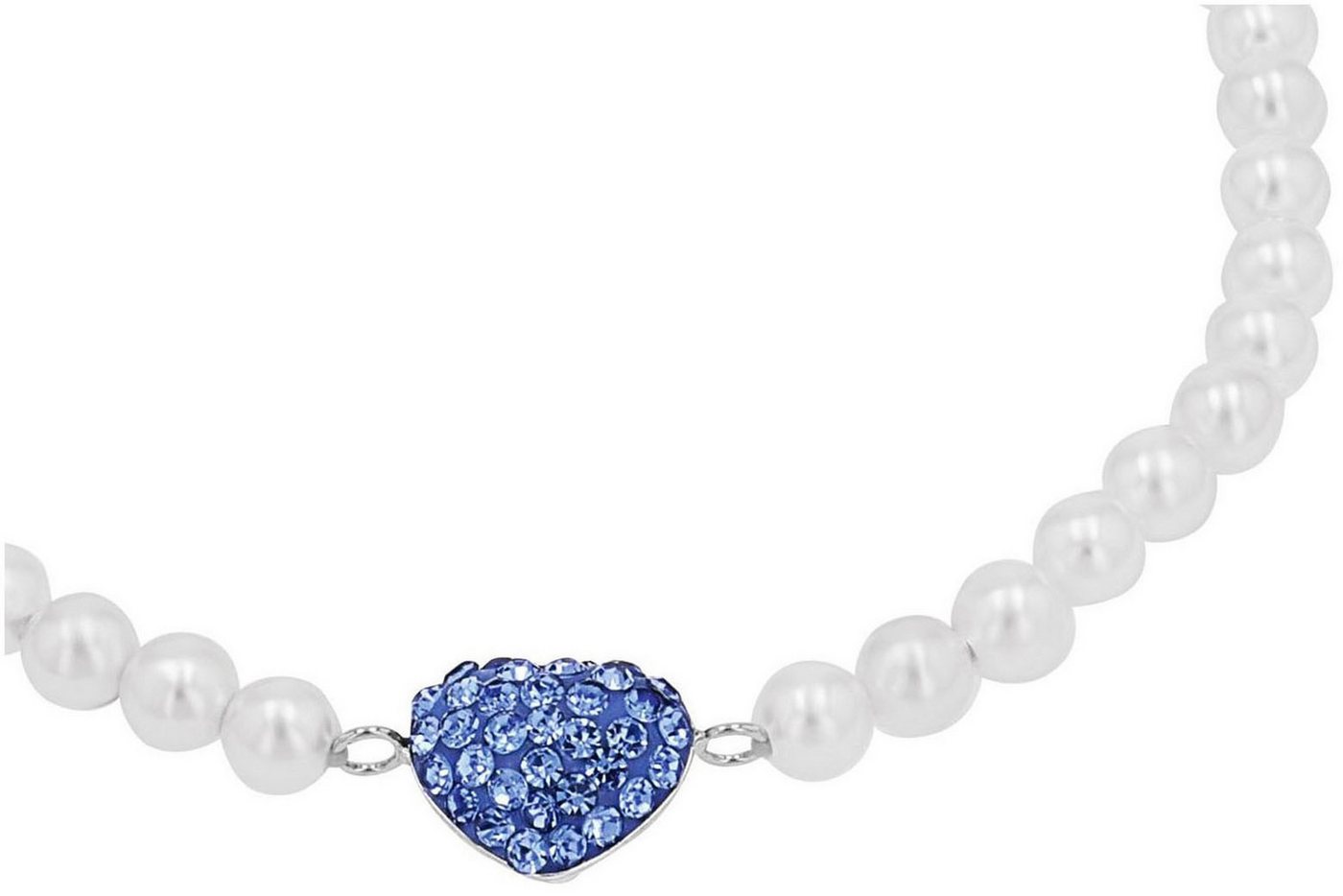 Amor Armband Herz/Schleife, Trachtenschmuck, Volksfest, mit Kristallglas - mit Muschelkernperle – Bild 2 von 4