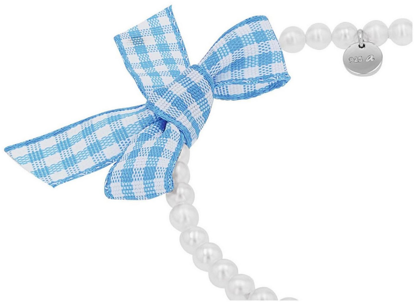 Amor Armband Herz/Schleife, Trachtenschmuck, Volksfest, mit Kristallglas - mit Muschelkernperle – Bild 3 von 4