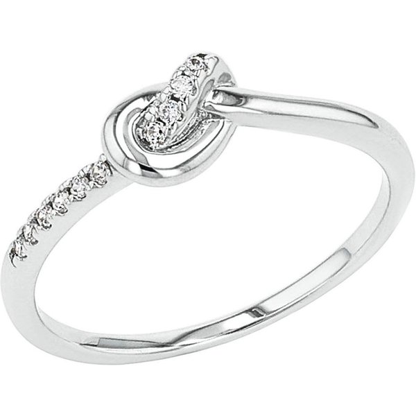 Amor Fingerring Knoten-Optik, mit Zirkonia (synth)