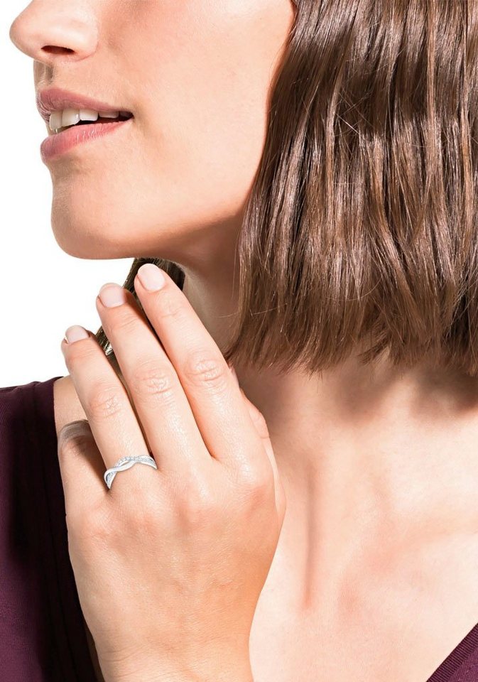 Amor Fingerring Silver Classic, mit Zirkonia (synth) – Bild 2 von 3